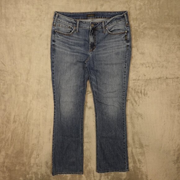 Silver Jeans Co. Avery Slim Boot Jeans Women’s Size 14 / L33 Blue Denim - Picture 1 of 12